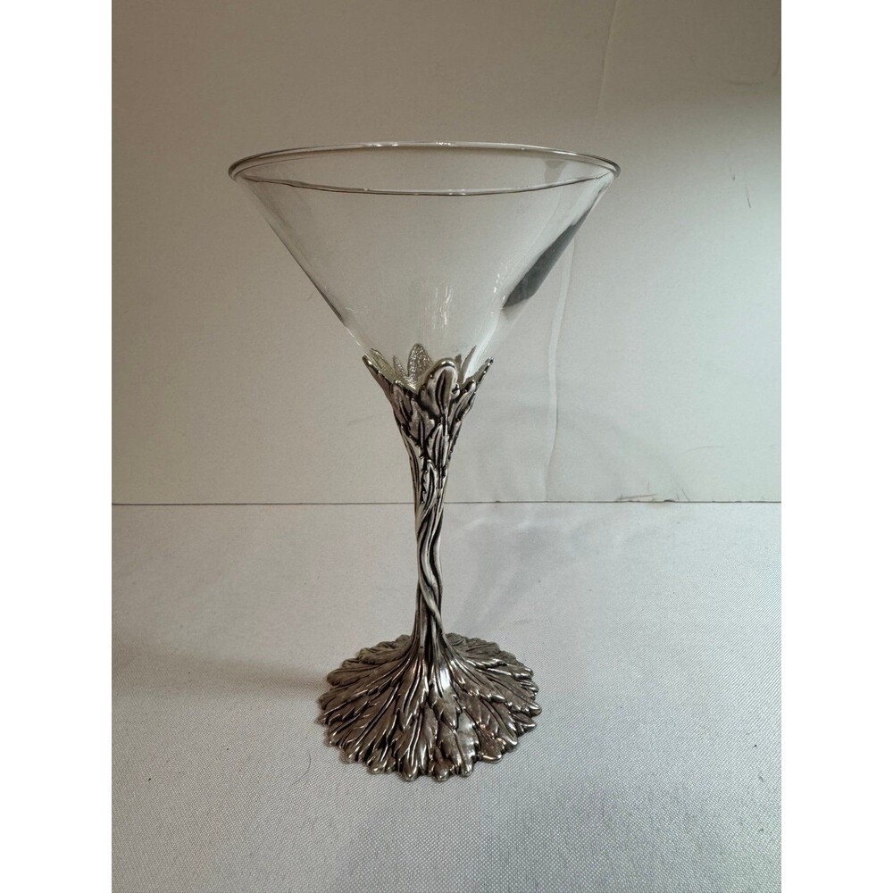 GREY GOOSE VODKA MARTINI GLASS W/PEWTER STEM